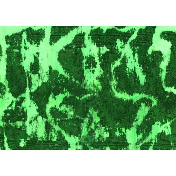 Ahgly Company Indoor Rectangle Abstract Green Modern Area Rugs, 8' x 12'