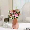thumbnail image 6 of Qiopertar Artificial Roses, Fake Flowers Bundle for Wedding Decor, Home Furnishings Hotel Interior Decoration, Lifelike Plastic Faux Roses Bouquet Centerpiece, Hot Pink, 6 of 6