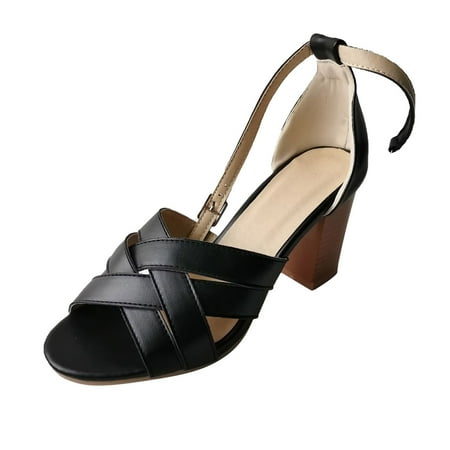 

Womens Fashion Faux Leather Mid-heel Chunky Heel Shoes For Ladies Summer Sandals Summer Open Toe Slide Sandals Comfortable Flats Flip-Flops Sandal Casual Platforms Wedge Sandals Heeled Sandals A0