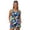 Blue-Hibiscus Flowers Monstera, variant on DISNIMO Starfish Shell Printed Womens Tankini Swimsuits Two Piece Bathing Suits Tummy Control Swimwear Breathable Swim Tank Top with Shorts, S