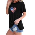 thumbnail image 2 of Camisetas de Manga Corta para las Mujeres Día de la Independencia Impresión Básica Camiseta de Verano, Cuello Redondo Casual Camiseta Blusa, 2 of 4