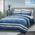 thumbnail image 1 of Safdie & Co. Comforter Set 3PC DQ Blue Stripe, 1 of 2