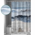 thumbnail image 3 of Small Stall Shower Curtain 36x72 Inch Narrow Half Size Blue Ombre Bath Curtains Bathroom Decor Modern Contemporary Oil Painting Waterproof Fabric Shower Curtain Set with Hooks 36 Inch, 3 of 6