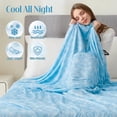 thumbnail image 5 of Cooling Blanket for Hot Sleepers – Thin Summer Cooling Blanket Throw Size, Q-Max >0.5 Lightweight Cooling Throw Blanket for Bed, Couch, or Sofa – Snowflake Cool Blankets, (Blue, 50" x 70"), 5 of 5
