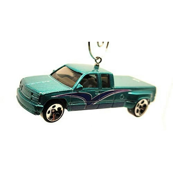 Chevy C3500 C35 Pickup Truck Christmas Ornament 1:64 Teal
