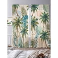 thumbnail image 2 of Tropical Plant Sheer Curtains 84 Inch Length 2 Panels Set, Summer Watercolor Boho Palm Tree on Linen Voile Window Treatment Rod Pocket Curtains Sheers Drapes for Bedroom/Living Room/Kitchen 52"x84"x2, 2 of 7