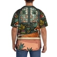 thumbnail image 3 of Honeii Fox Bathtub Floral Art for Men's Short-Sleeved Button-Up Collared Shirt Featuring A Pocket, Perfect for Beach Vacations, And Travel Adventures.-Medium, 3 of 5