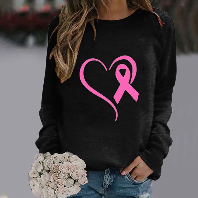 FcBaudy Hauts pour Femmes, Chemisiers et Chemises à Manches Longues à Col Rond, Chemises pour Femmes Prévention pour Femmes Col Rond Décontracté Imprimé Raglan Manches Longues T-Shirt à Col Rond Haut en polyester pour Femmes