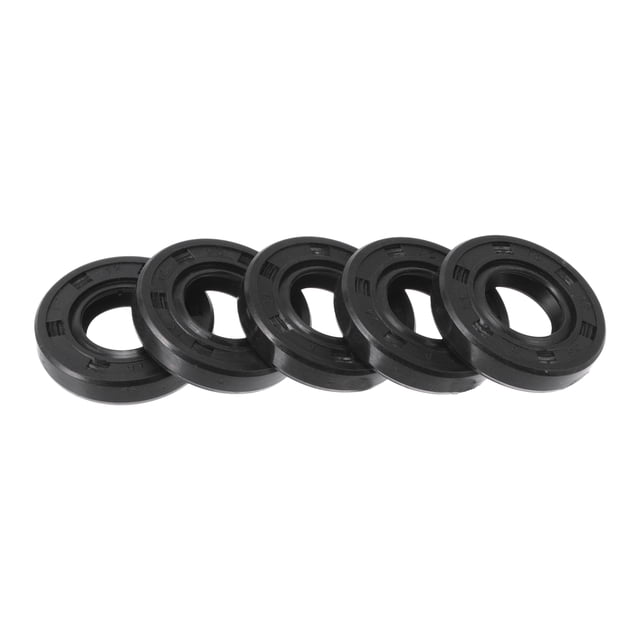 Sello de aceite universal Unique Bargains TC de doble labio con resorte de acero, sello de eje rotativo 12x25x5mm, alta presión, caucho NBR negro, 5 piezas