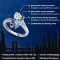 thumbnail image 2 of Gem Stone King 925 Sterling Silver White Moissanite Mercury Mist Mystic Topaz and Black Diamond Ring for Women (1.83 Cttw, Heart Shape 6MM, Gemstone Birthstone, Size 7), 2 of 6