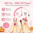 thumbnail image 2 of Light Up Plush Ghost Halloween Decor, Large LED Standing Spooky Cute Ghost Figure, Indoor Outdoor Reusable Halloween Ornament for Front Door Porch Yard Garden Home Party Decor(B), 2 of 9