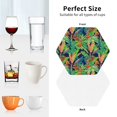 thumbnail image 5 of Leather Coasters with Heat-resistant for Drinks, Cute Lizard Chameleon Banana Leaf -标题2 Hexagon, 5 of 5