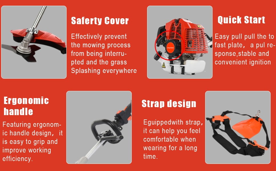 Floseru 2026 New Gas Weed Wacker 52cc 2-Stroke 5 in 1 String Trimmer Gas Straight Shaft Hedge Trimmer, Grass Trimmer, Brush Cutter, Weed Wacker for Lawn & Garden