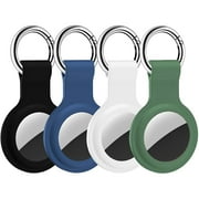 4 Pack AirTag Case 2021,Soft Silicone Cover for Apple AirTag with Key Chain,Safety,Protective,Anti-Scrath,Easy to Carry and Clean,Durable in Use