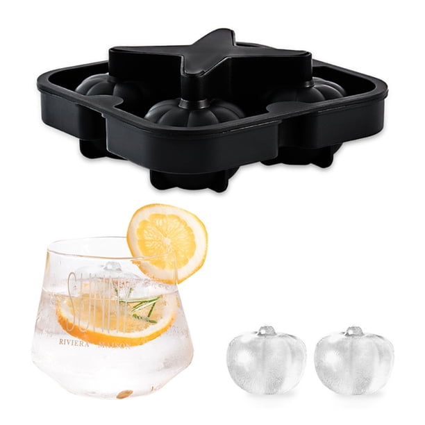 Bandeja De Cubitos De Hielo De Silicona Con Forma De Calabaza Para Hacer Bolas De Hielo, Molde De Esfera De Hielo Para Congelador, Cóctel De Whisky Sweethay HA034916-00