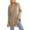 Khaki, variant on Womens Long Sleeve Tops Crew Neck Casual Fashion Solid Color Loose Shirts Chic Summer Trendy Tees