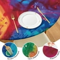 thumbnail image 4 of Colorful Tie Dye Pattern Round Fitted Tablecloth with Elastic Edge,Dining Table Cover Waterproof,Outdoor Round Tablecloth for Camping,Dining,Indoor and Outdoor, 4 of 7