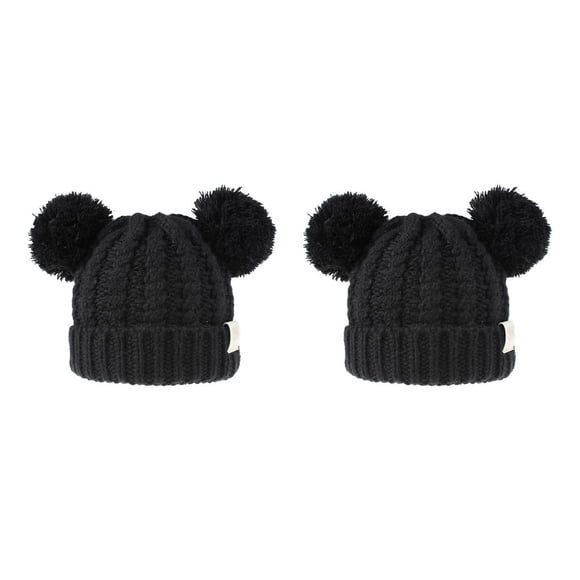 Qarigey Gorro lindo pompones esponjosos bolas de moda sombrero buena retención de calor gorras hermoso regalo para niños negro Type2 NO2 Qarigey CBP255457