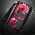 thumbnail image 6 of Ayli Women's RFID Block Leather Floral Zip Around Cell Phone Clutch Wallet, 6 of 6