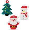 thumbnail image 1 of Árbol de Papá Noel con forma de muñeco de nieve de silicona Teether 2ooya Christmas, 3 unidades, 1 of 7