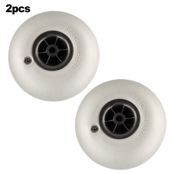 Fankenuo 2pcs Beach Trolley Wheel Balloon Tire Kayaking Camping Cart Wheel PVC Gray 296x180x10.5mm Functional Accessory