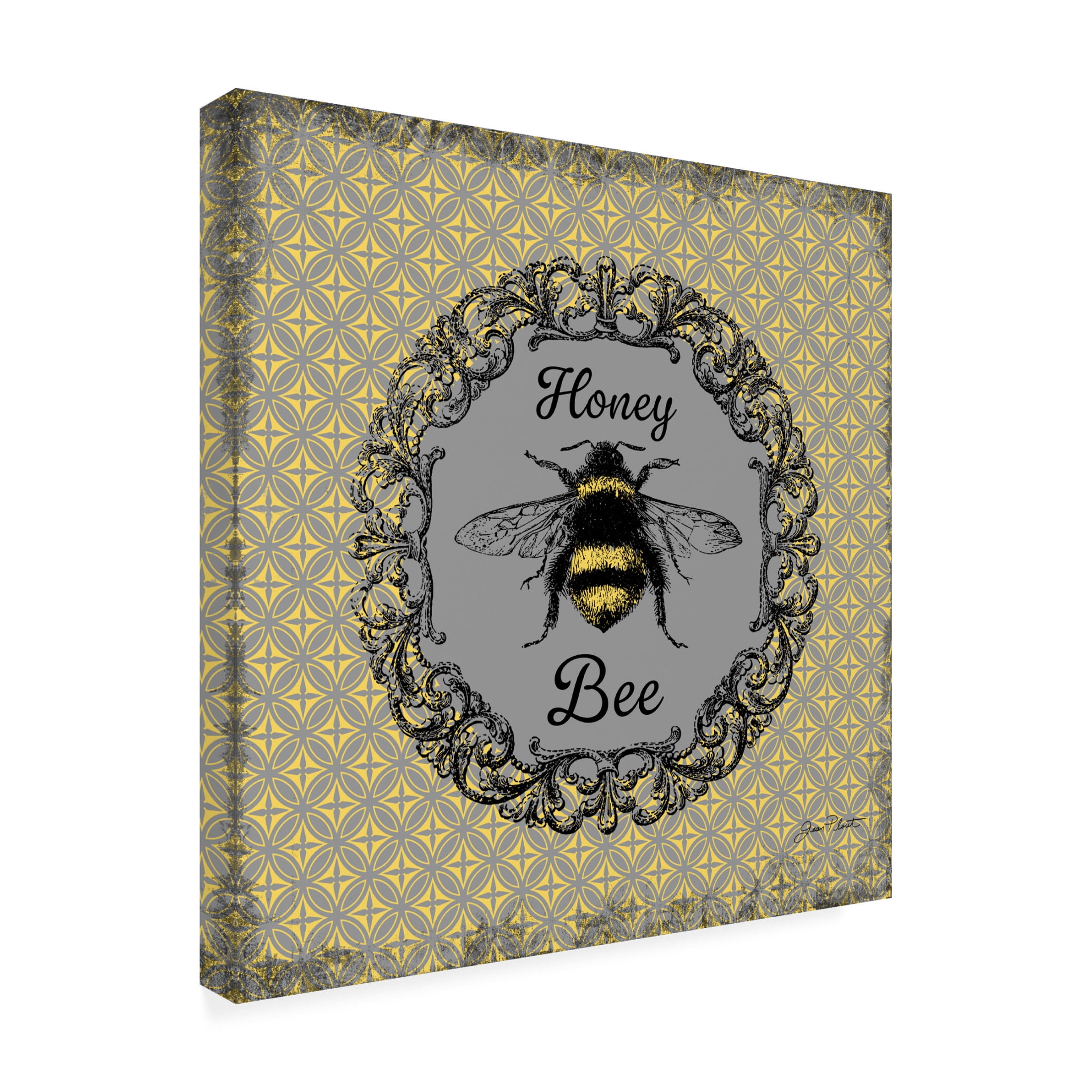Canvas Wall Art - Jean Plout 'Bee Memories A' Wall Art for Living Room, Bedroom, or Office Décor by Trademark Fine Art - 14 x 14 Inches