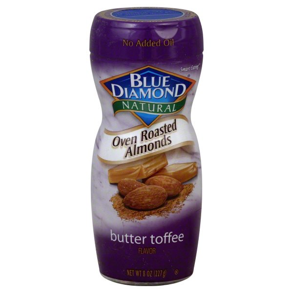 Blue Diamond Natural Oven Roasted Butter Toffee Flavor Almonds, 8 Oz