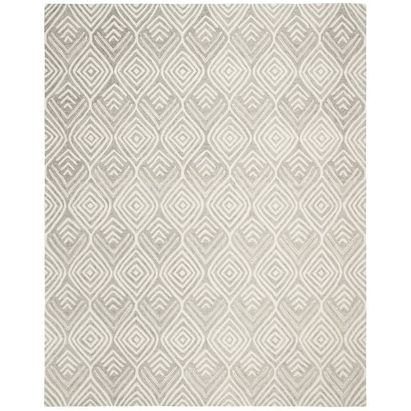 SAFAVIEH Blossom Anthony Geometric Wool Area Rug, Grey/Ivory, 8' x 10'