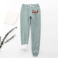 thumbnail image 2 of Honeeladyy Womens Warm Comfy Oversized Fall Joggers,Women's Christmas Wine Glass Print Leggings With Elastic Drawstring Pockets Thick Warm Pants Green-S, 2 of 9