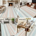 thumbnail image 5 of Non-Slip Rug Pad Rugs Watercolor Blue Pink Striped Rectangle Area Rugs 5x7Ft Soft Carpet Pads for Living Room Kids Room, Retro Lines, 5 of 9