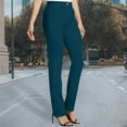 thumbnail image 5 of Women's Business Casual Slacks Solid Color Slacks With Pockets Womens Business Casual Elastic Work Pants Women's Dress Pants Navy XXL, 5 of 7