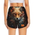 thumbnail image 2 of Lsque Floral Fox Printed Women's Running Shorts with Liner Pockets,Elastic Quick Dry Workout Athletic Gym Yoga Shorts,Womens High Waist Shorts-Small, 2 of 9