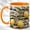 Orange, variant on Coastal Lemon Coffee Mug, Citrus Seashell Mug, Ceramic 11 oz