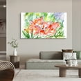 Flower Wall Art Red Foxes Rustic Landscape Floral Canvas Art Wall Decor
