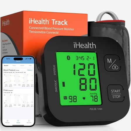 iHealth Track Plus Bluetooth Upper Arm Blood Pressure Monitor with Wide Range Blood Pressure Cuff, Automatic Blood Pressure Machine