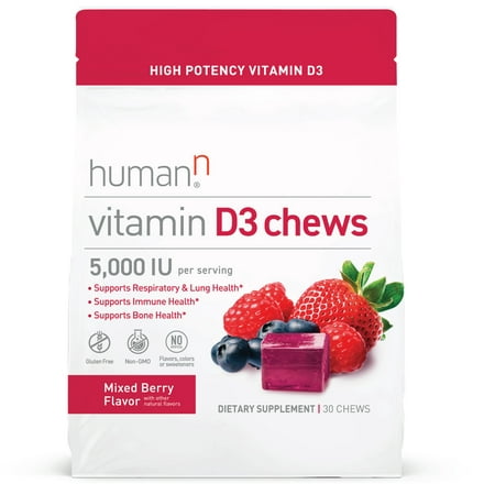 HumanN Vitamin D3 Chews - Mixed Berry Flavor - 30 Count