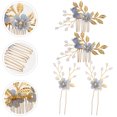 thumbnail image 3 of 4pcs Practical Headdress Creative Tuck Comb Beautiful Hair Props (Sky-blue), 3 of 8