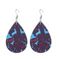 thumbnail image 1 of Pendientes de traje de cuero con copos de nieve navideños Pendientes de cuero con gotas de agua a cuadros rojos Joyas navideñas Opción de regalo versátil, 1 of 1