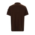 thumbnail image 4 of Mens T-Shirt Polo Shirts Lapel Button Down Sports With Arm Pockets Solid Color Short Sleeve Male Clothes,Coffee,M, 4 of 7