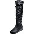 thumbnail image 6 of Women's Knee High Boots Winter Comfy Slip On Riding Boots Ladies Thigh High Flat Wide Mid Calf Boots, 6 of 6