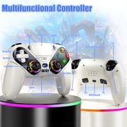 LED Wireless Controller for PS5, Compatible with PS5 Pro/Slim/PC, Dual Vibration, Macro/Turbo Function, 3.5mm Audio Jack, 6-Axis Motion Contro Gamepad with Speaker