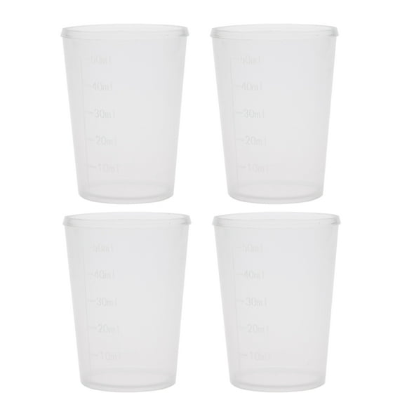 Unique Bargains 4pcs Measuring Cup Lab PP Plastic Graduated Beaker 50ml