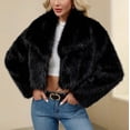 thumbnail image 4 of Womens Winter Coats 2026 Trendy Furry Faux Fur Long Sleeve Jackets Open Front Lapel Warm Fall Outwear with Pockets, 4 of 7