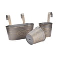 thumbnail image 3 of 3 piezas de macetas colgantes para colgar en la pared, cubos de flores, jardineras con barandilla para Gris, 3 of 9
