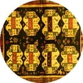 thumbnail image 1 of Ahgly Company Machine Washable Indoor Round Abstract Yellow Contemporary Area Rugs, 7' Round, 1 of 4