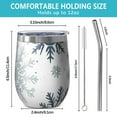 thumbnail image 5 of 12oz Stemless Wine Tumblers Blue Christmas Snowflake Pattern Vacuum Insulated Stainless Steel Travel Tumbler Cups Mug with Lid and Straw for Champaign,Cocktail,Beer with Cleaning Brush, 5 of 5