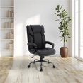 thumbnail image 2 of Scranton & Co High-Back Black Faux Leather Executive Chair Titanium Base, 2 of 8