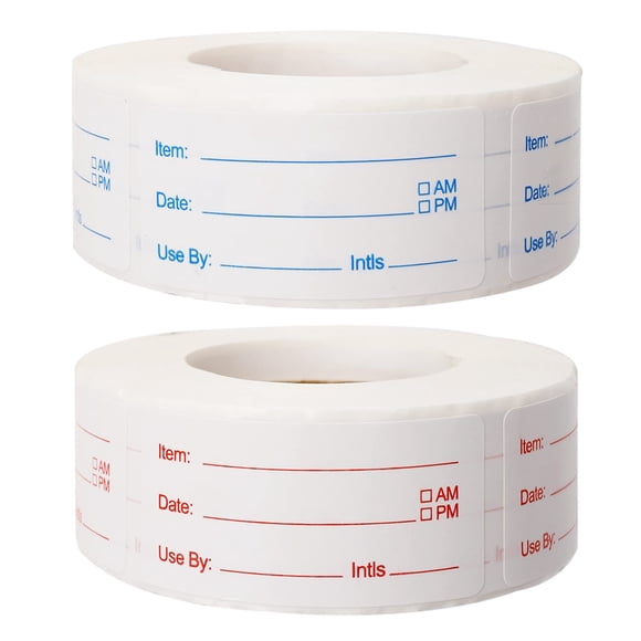 Etiquetas para alimentos WSICSE, 2 rollos, 1000 piezas, adhesivos de 2.5 x 5 cm