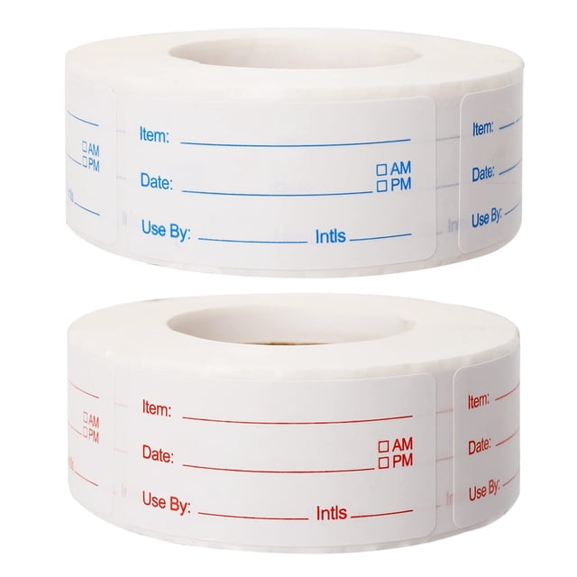 Etiquetas para alimentos WSICSE, 2 rollos, 1000 piezas, adhesivos de 2.5 x 5 cm