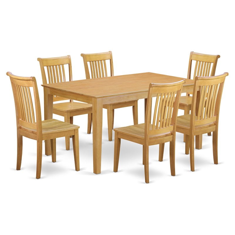 Pemberly Row 7piece Wood Dining Table and Chairs in Oak